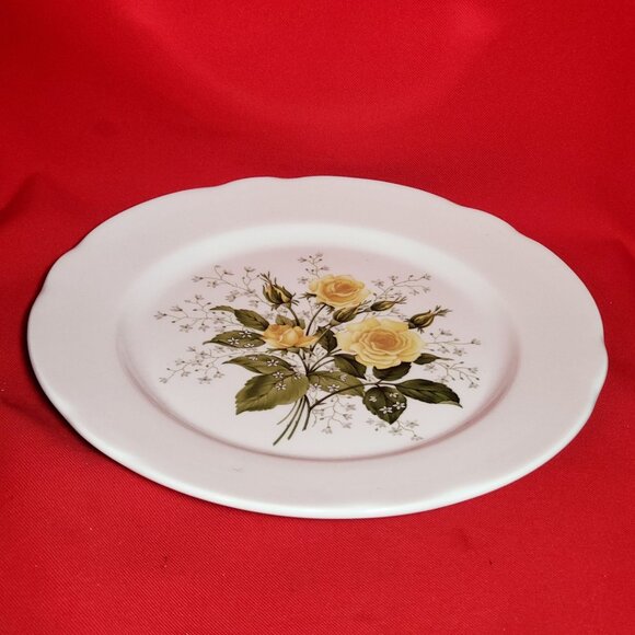 Vintage Jackson Yellow Roses Babys Breath Decorative Plate - Picture 11 of 11
